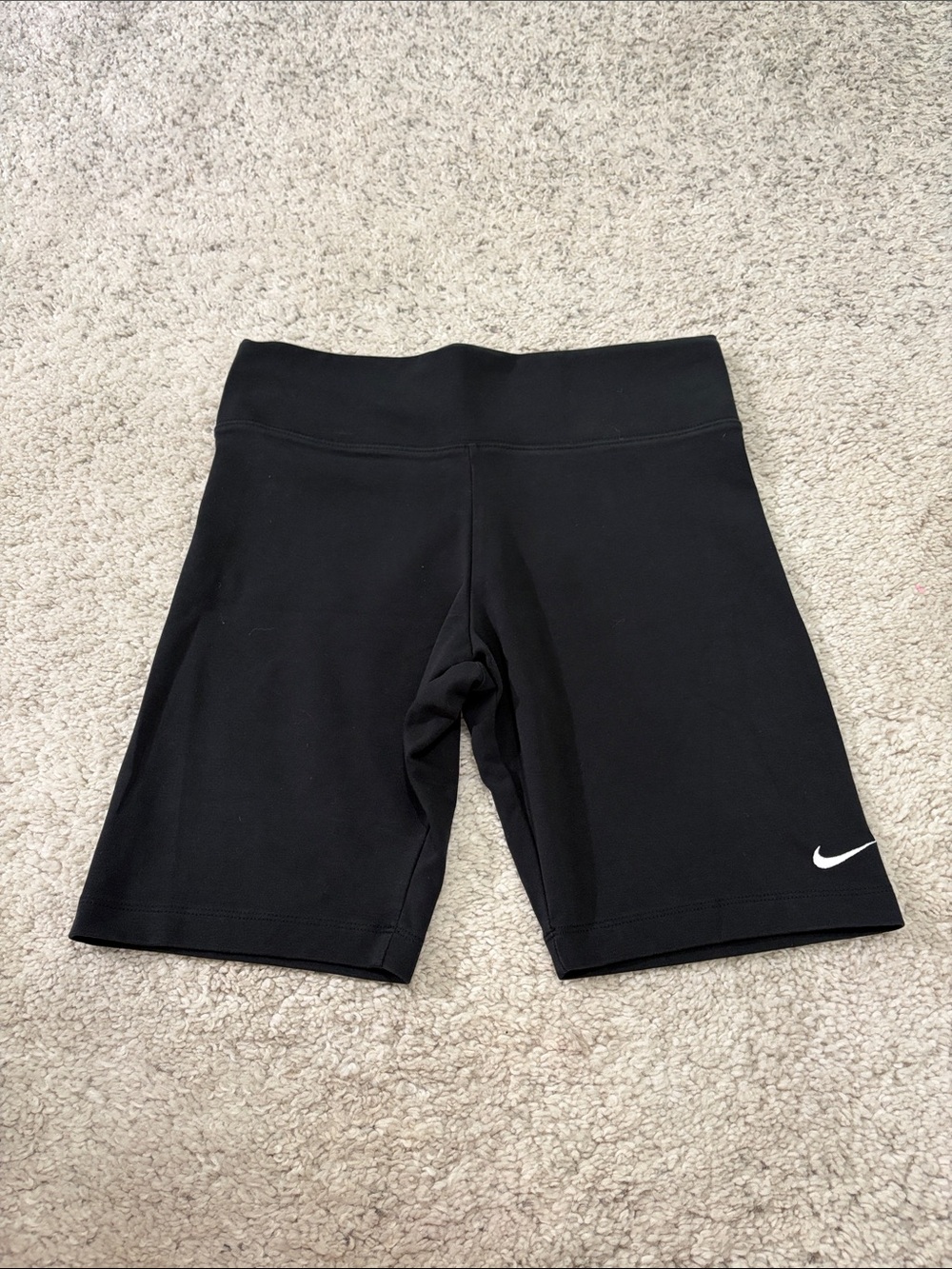 Nike Women's Black Bike Shorts with Swoosh Logo Size M